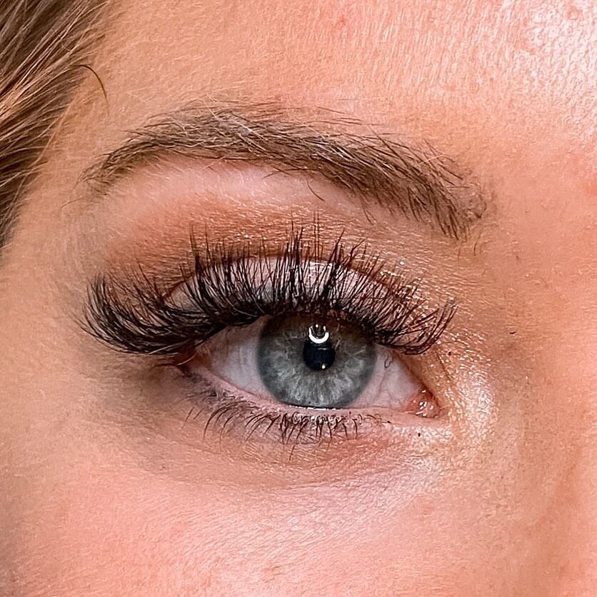 Blue eyed girl with long eyelashes