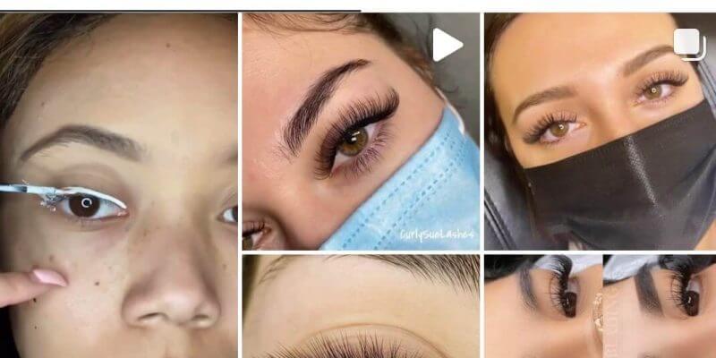 social media pots of eyelashes